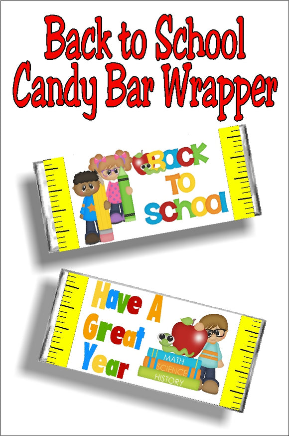 Back to School Candy Bar Wrapper