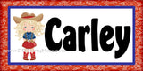 Bandana Cowgirl Personalized Name Plaque