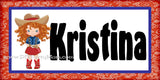 Bandana Cowgirl Personalized Name Plaque