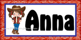 Bandana Cowgirl Personalized Name Plaque