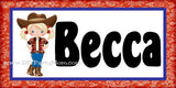 Bandana Cowgirl Personalized Name Plaque