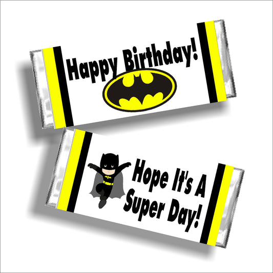 Batman Birthday Candy Bar Wrapper Printable