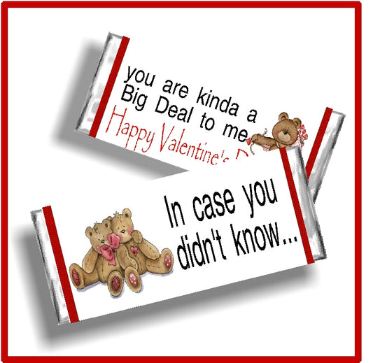 Big Deal Valentine Printable Candy Bar Wrappers