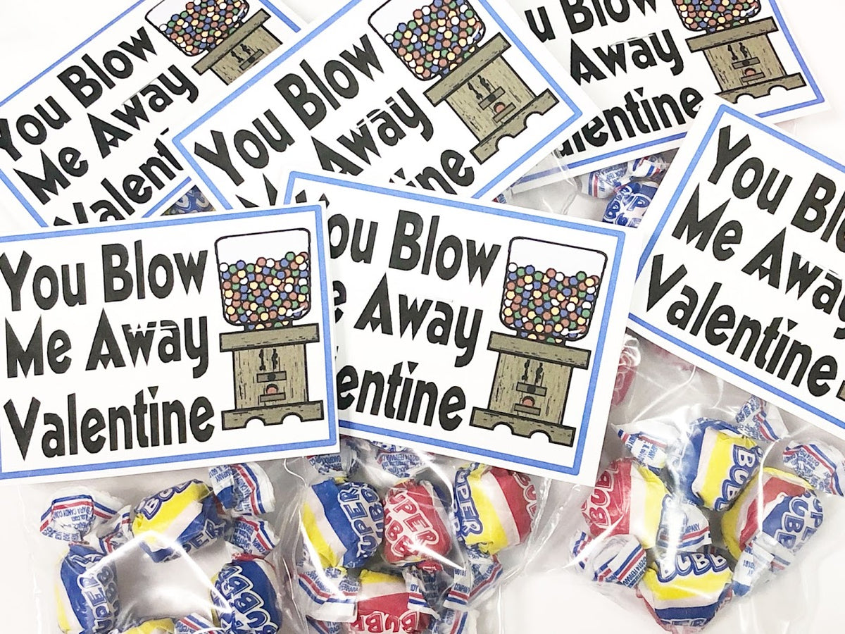 Bubblegum Valentine Candy Bag Topper Printable