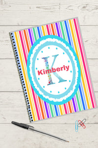 Bright Colors Alphabet Monogram Personalized Notebook
