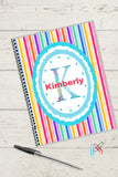 Bright Colors Alphabet Monogram Personalized Notebook