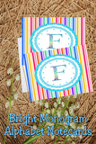 Bright Stripes Monogram Note Cards Print
