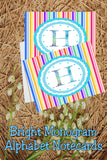 Bright Stripes Monogram Note Cards Print