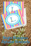 Bright Stripes Monogram Note Cards Print