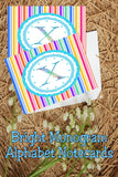 Bright Stripes Monogram Note Cards Print