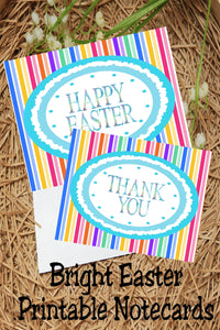 Send a sweet Happy Easter note or a Thank You note this spring with these beautiful and fun printable notecards. Notecards come with both a Thank You greeting and a Happy Easter greeting for the perfect note this Easter holiday.