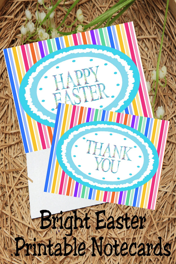 Send a sweet Happy Easter note or a Thank You note this spring with these beautiful and fun printable notecards. Notecards come with both a Thank You greeting and a Happy Easter greeting for the perfect note this Easter holiday.
