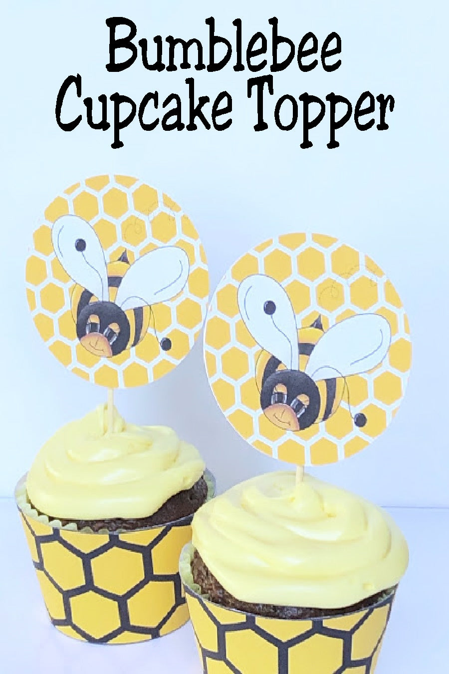 Bumble bee cupcake toppers, bumble bee party bumble bee birthday toppers  personalized cupcake toppers cupcake toppers