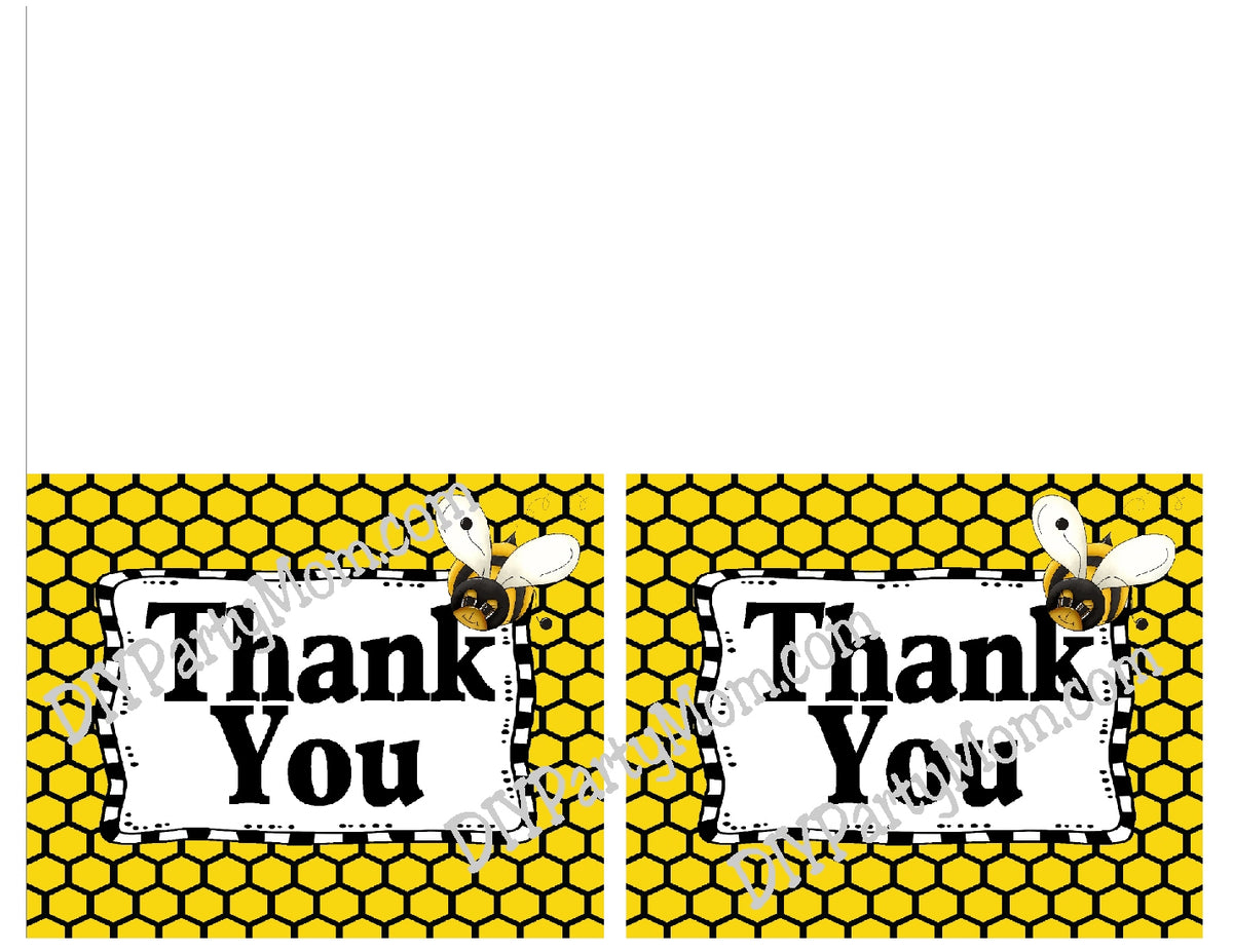 Bumble Bee Thank You Notecard Printable