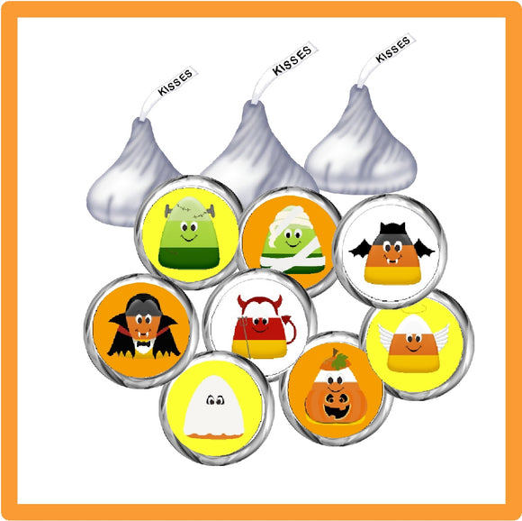 Candy Corn Halloween Kiss Label Printable