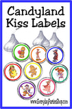 Your game night will never be the same with these Candyland game kiss labels. 