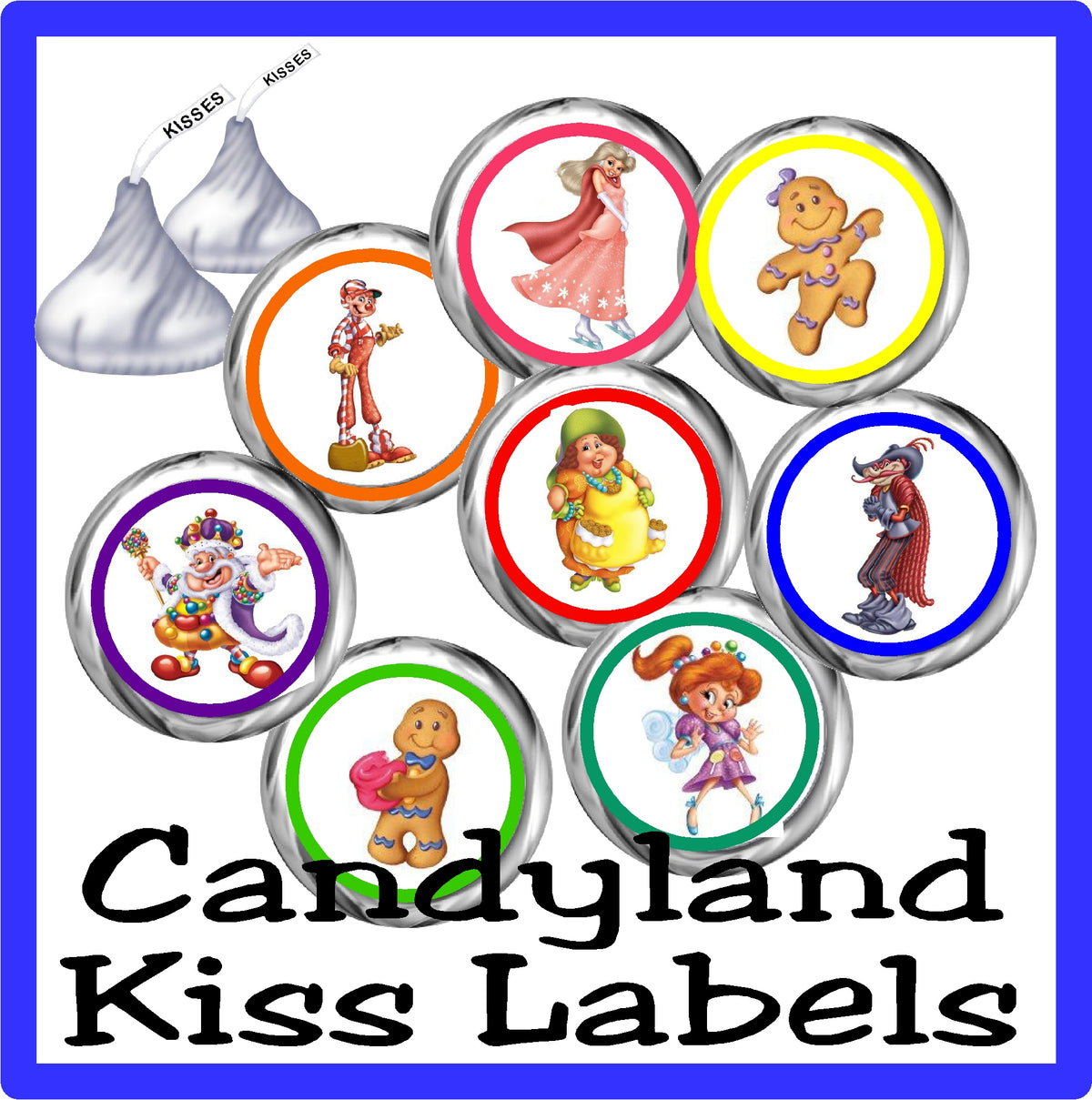 Candyland Game Kiss Label Printable