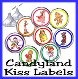 Candyland Game Kiss Label Printable