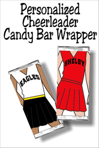 Cheerleader Personalized Candy Bar Wrapper
