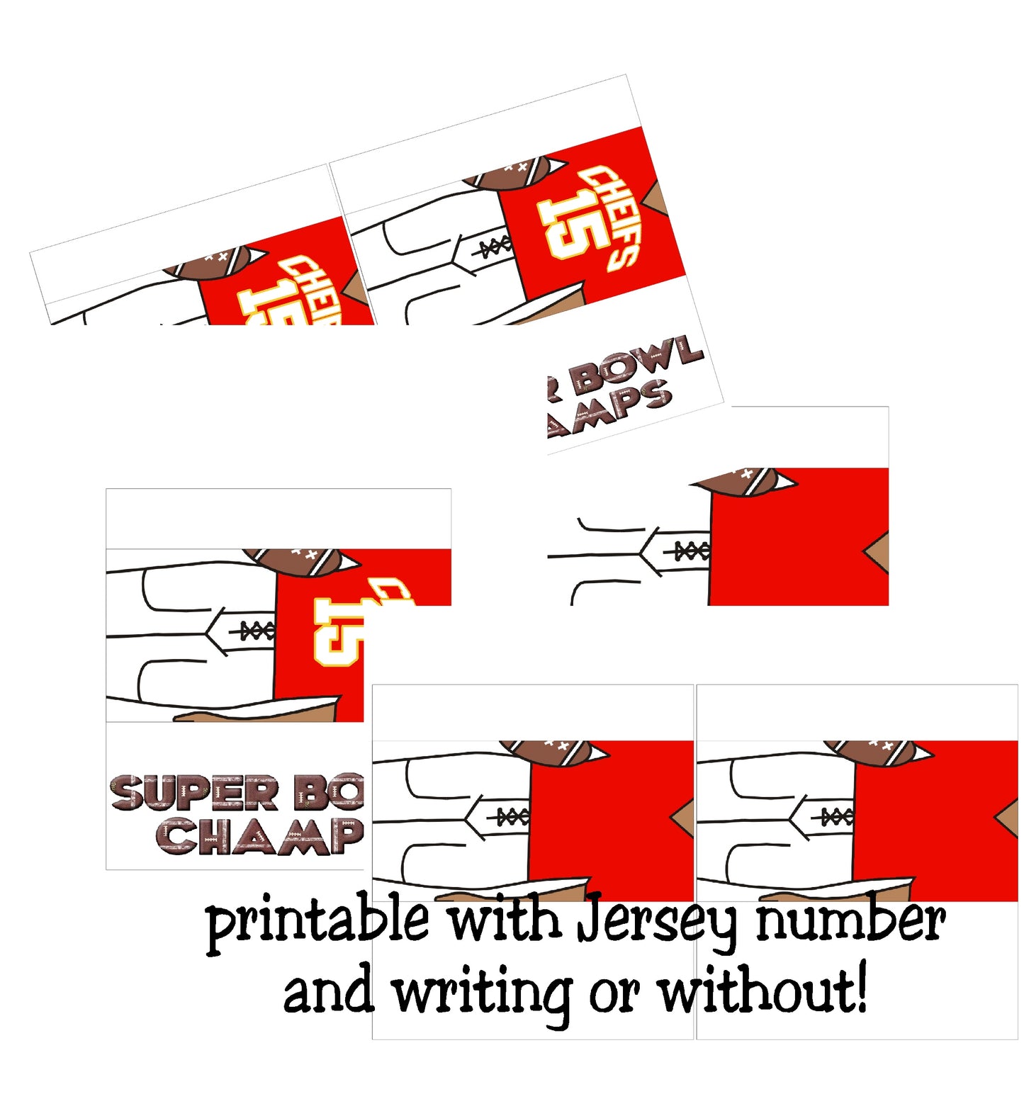 Chiefs Jersey Candy Bar Wrapper