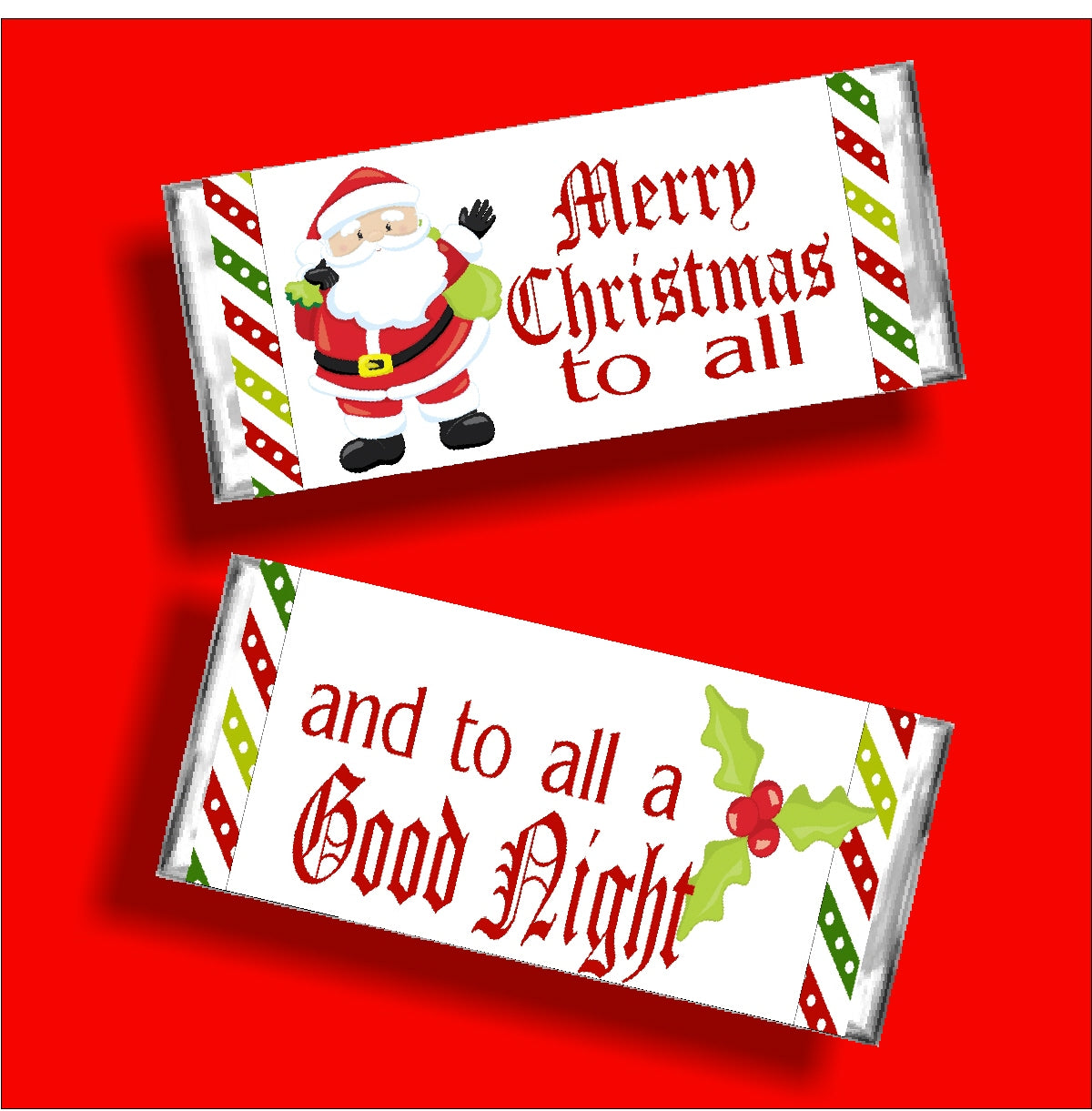 Santa Christmas Candy Bar Wrapper Printable