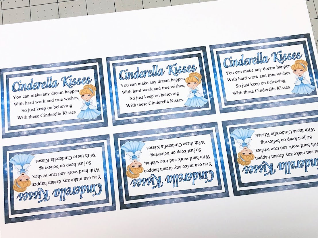 Cinderella Kisses Bag Topper Printable