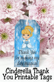Cinderella Thank You Printable Tags