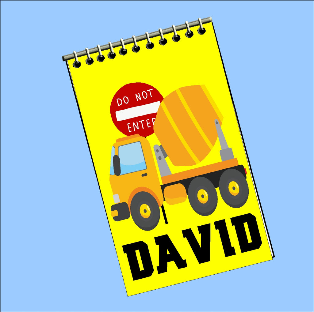 Construction Personalized Notebook – DIY Party Mom