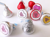 Conversation Heart Valentine Kiss Label Printable