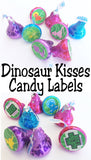 Dinosaur Kisses Printable Label