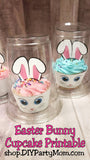 Easter Bunny Cupcake Wrapper and Cupcake Topper Printable