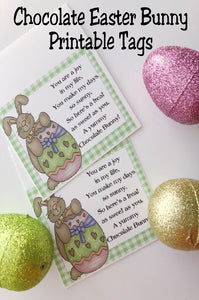 You have so many special people in your life, give them a sweet chocolate bunny and this bag topper tag to say thank you for making your life so sunny.  This chocolate Easter bunny tag is perfect for Easter party favors or Easter basket treats