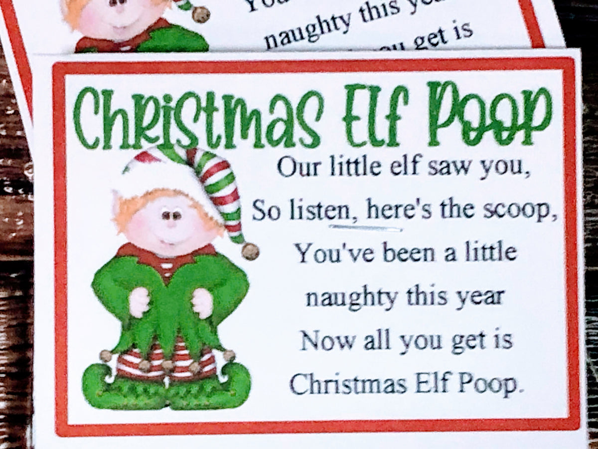 Christmas Elf Poop Bag Topper Printable