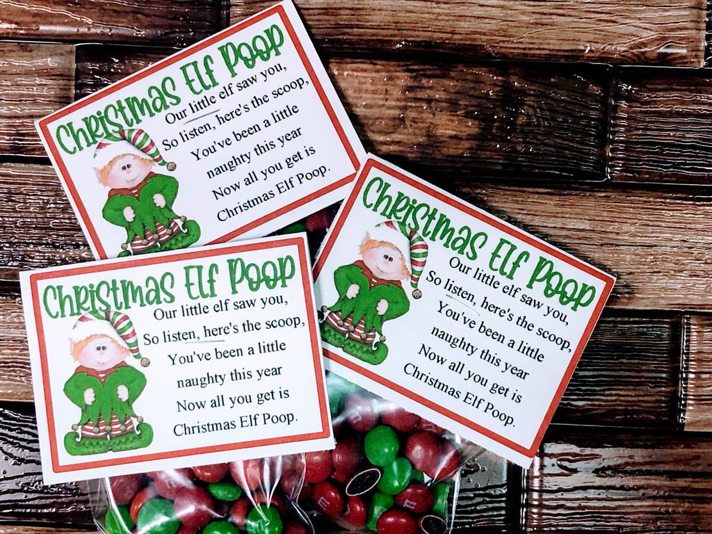 Christmas Elf Poop Bag Topper Printable – DIY Party Mom