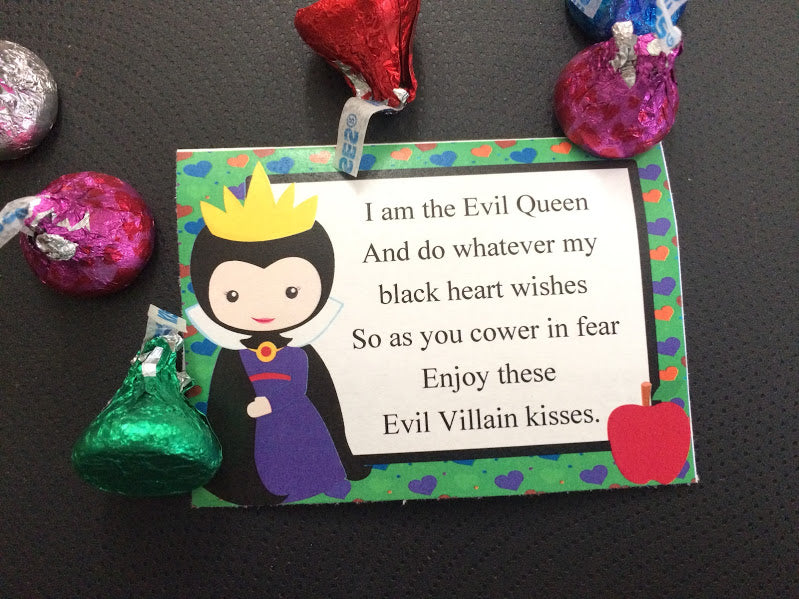 Evil Villain Kisses Printable Bag Topper