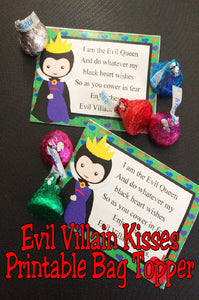 Evil Villain Kisses Printable Bag Topper