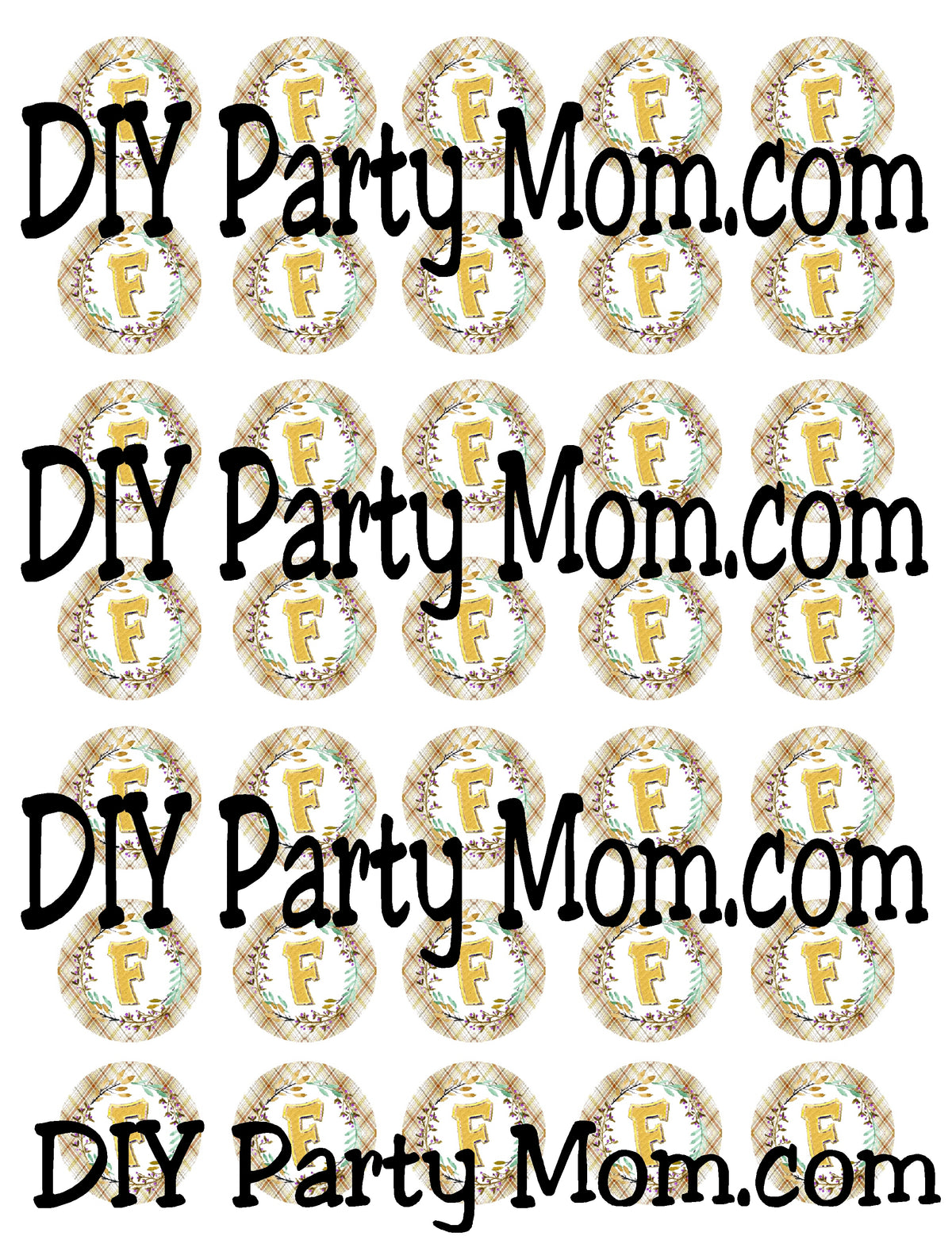 Thanksgiving Frame Monogram Multi Size Circle Printables
