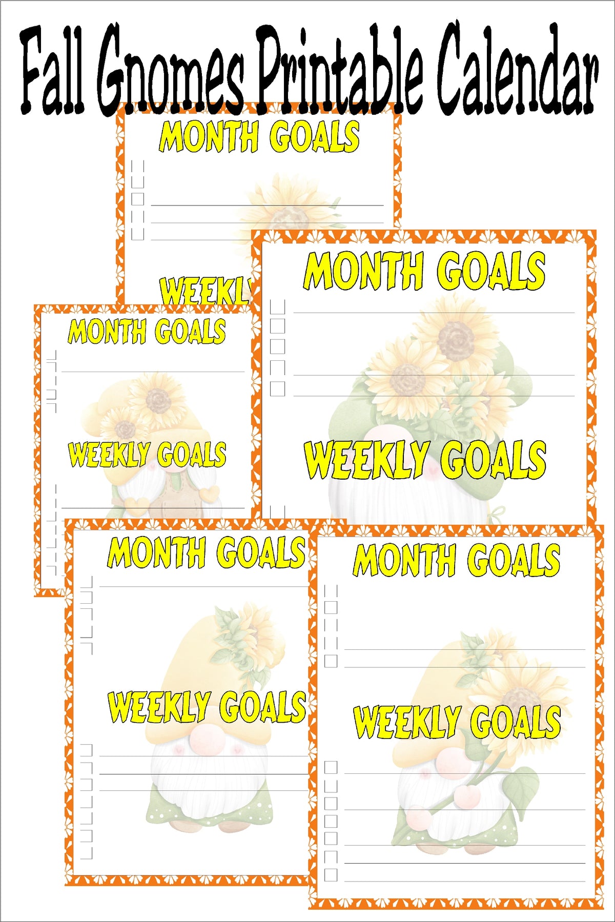 Fall Gnomes Printable Planner Pages
