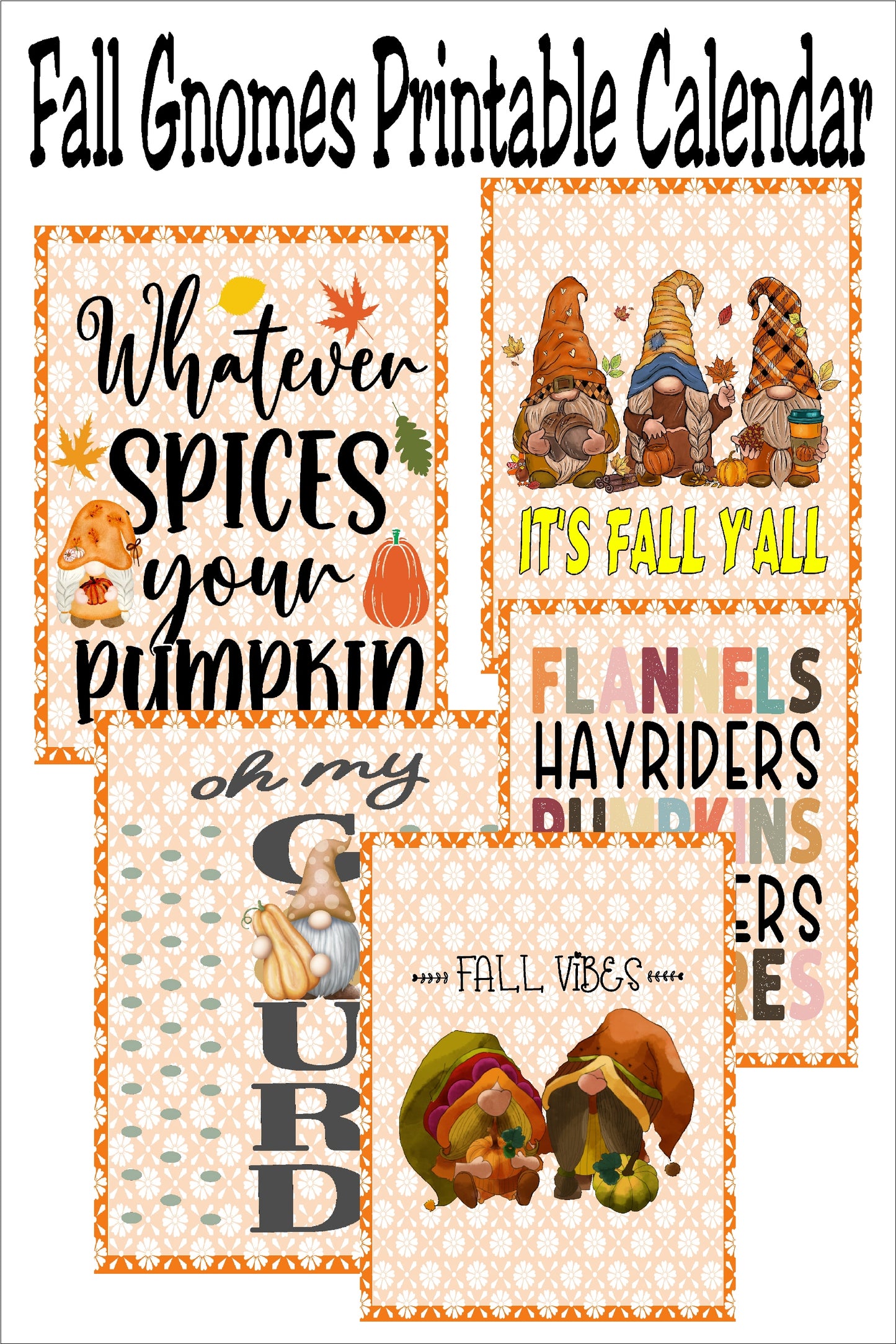 Fall Gnomes Printable Planner Pages