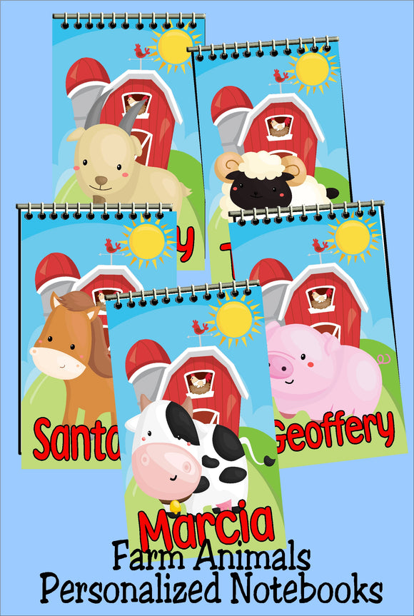 Farm Animal Personalized Notebooks
