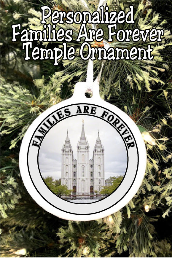 Celebrate families being forever with this Christmas ornament featuring your wedding picture and your favorite temple.  #familiesareforever #ldstemple #weddingornament #christmasornament