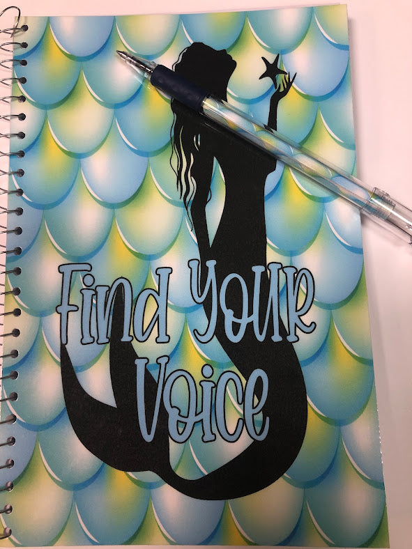 Find Your Voice Mermaid Notebook Journal