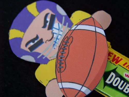 Football Purple and Gold Gum Head Printable and Directions