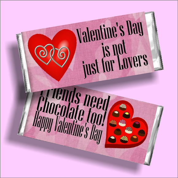 Friends Need Chocolate Valentine Candy Bar Wrapper