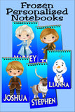 Bring the while gang to your Frozen party with these fun, personalized mini notebooks. These Notebooks make great party favors or treats at your party and are the perfect way to say thank you for coming  #frozenparty #frozenpartyfavor 