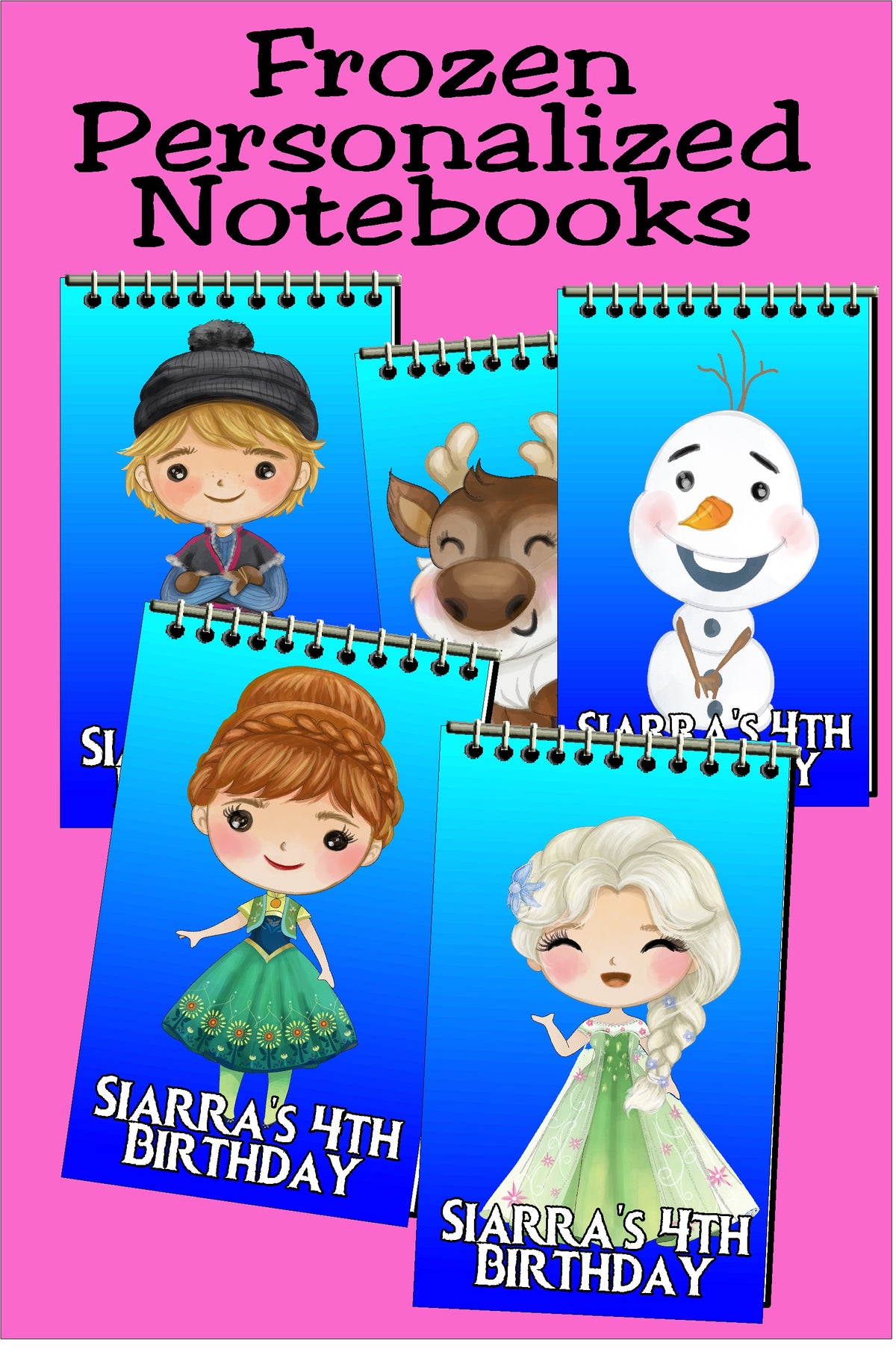 Frozen Personalized Mini Notebooks Set 4
