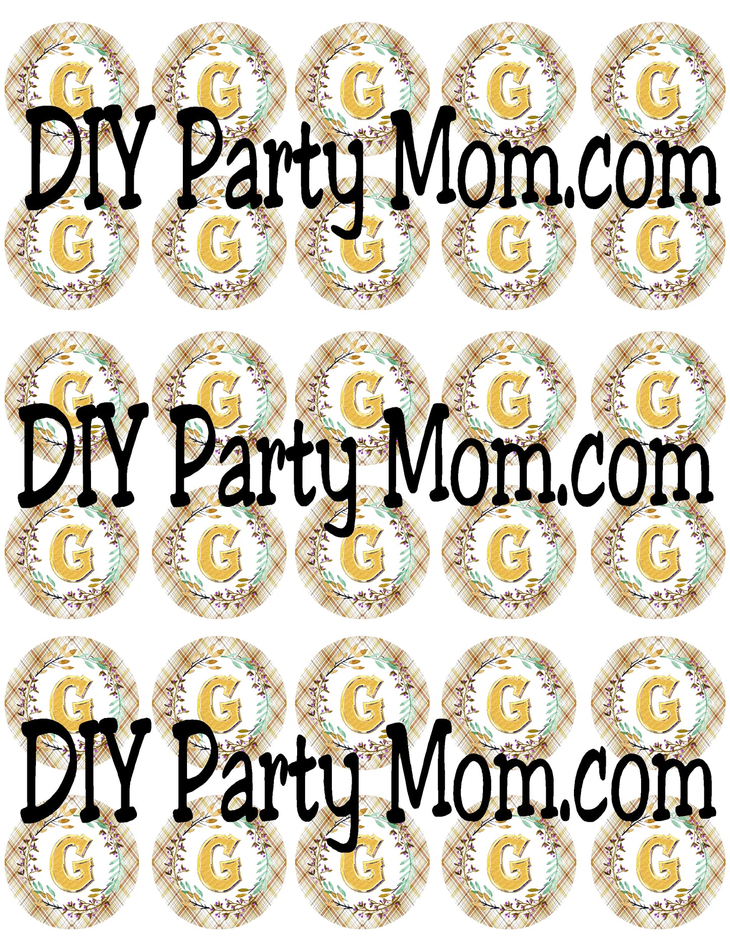 Thanksgiving Frame Monogram Multi Size Circle Printables