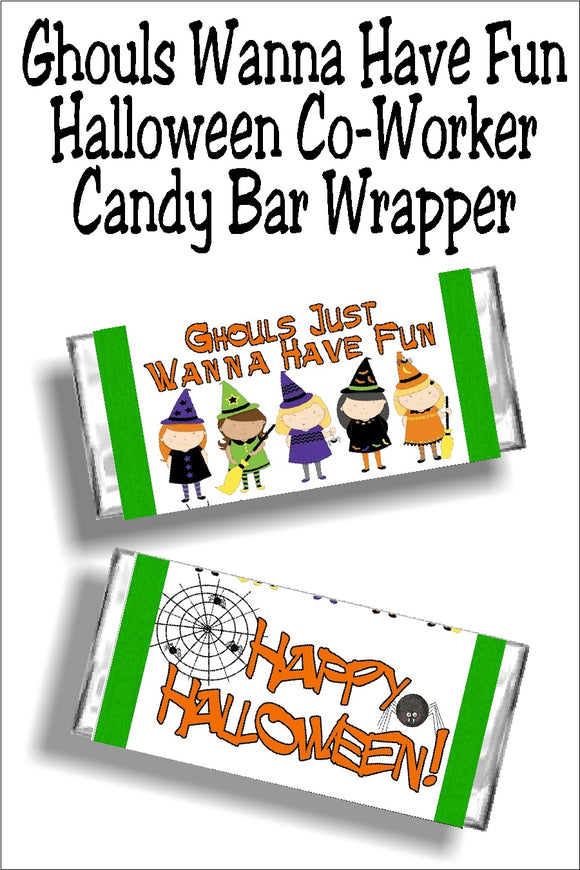 Ghouls just wanna have fun, especially at Halloween. So wish them all a sweet time with this printable Halloween candy bar wrapper perfect for your Halloween party or Halloween trick or treating. #halloweencandybarwrapper #halloweenparty 