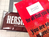 Thank You Gift Card Holder Large Candy Bar Wrapper