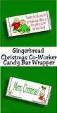 Gingerbread Coworker Christmas Candy Bar Wrapper